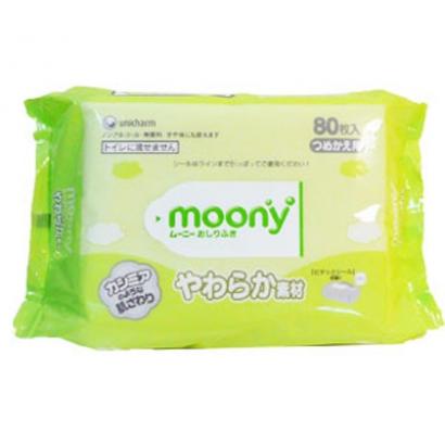 Салфетки влажные Moony сменная упаковка,80 штук